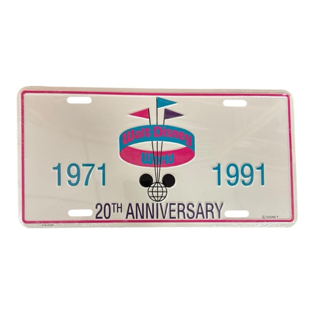 Walt Disney World 20th Anniversary License Plate Sealed 1971 - 1991